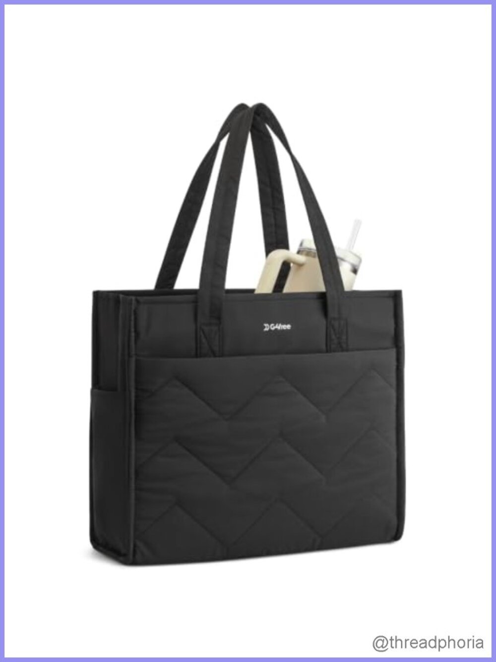 G4Free Tote Bag for Work with 40oz Cup Holder for Women